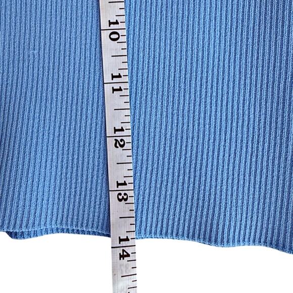 Zara Sky Blue Ribbed Knit Mini Skirt NWT Sz. MEDIUM Summer Basic  SummerGirl - Picture 7 of 7